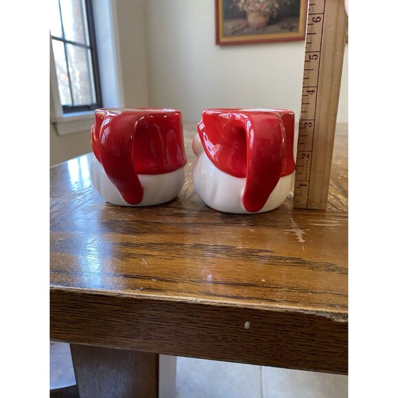 Set Of 2 Red & White Gnome Ceramic Mugs - Picture 2 of 7